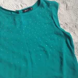 Apt 9 Jade Green Jeweled Top